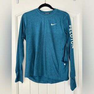 Blue peloton nike long sleeve running shirt